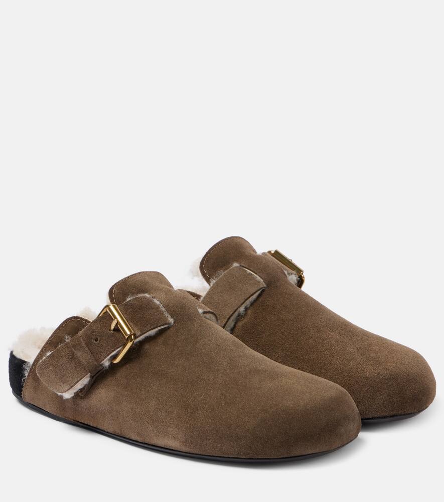 Mirvin замшевые клоги с подкладкой из овчины Isabel Marant, Bronze