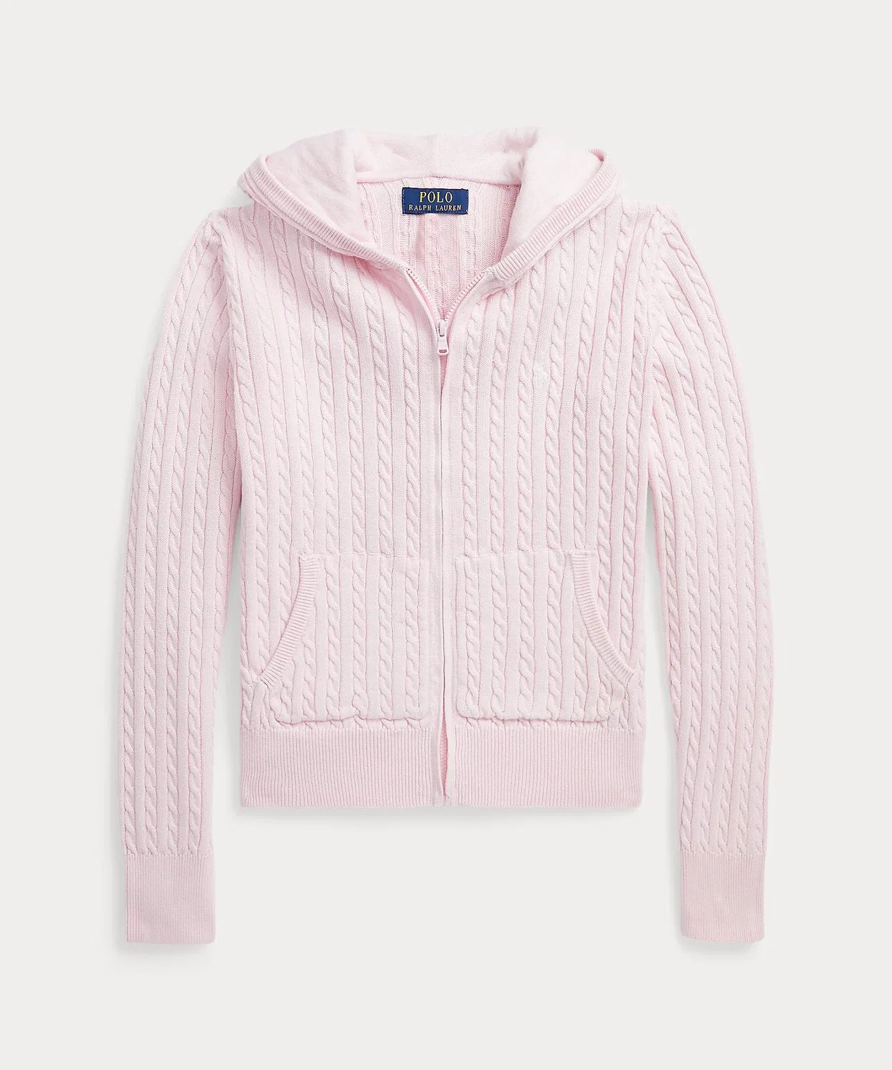 Флисовая кофта с капюшоном на молнии Ralph Lauren, розовая
