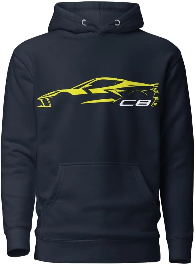 

Толстовка с силуэтом Corvette C8 в цвете Accelerate Yellow JG Infinite