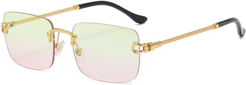 

Солнцезащитные очки UV400 с защитой от УФ-излучения — без оправы, градиентные, цвета конфет, океанские, для женщин и мужчин, для бега и активного отдыха UYPTK, Yellow Pink