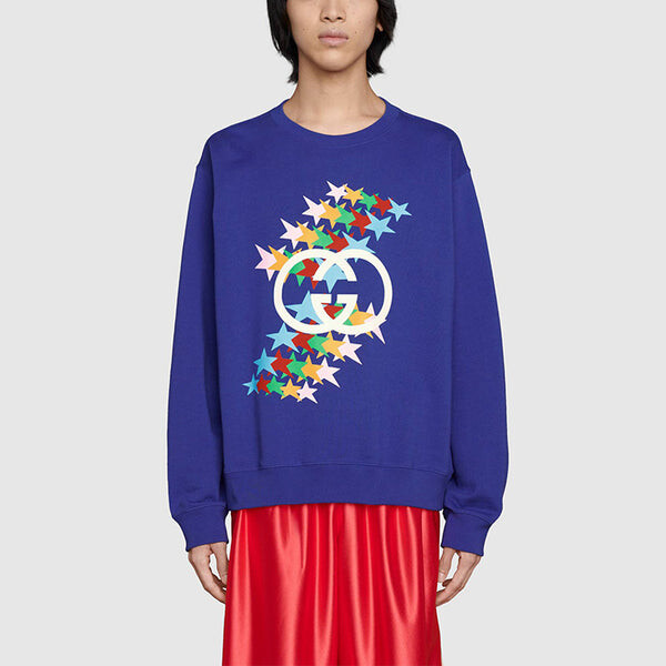 Толстовка GUCCI SS21 Rainbow Stars Crewneck 'Purple', фиолетовый — фото 2