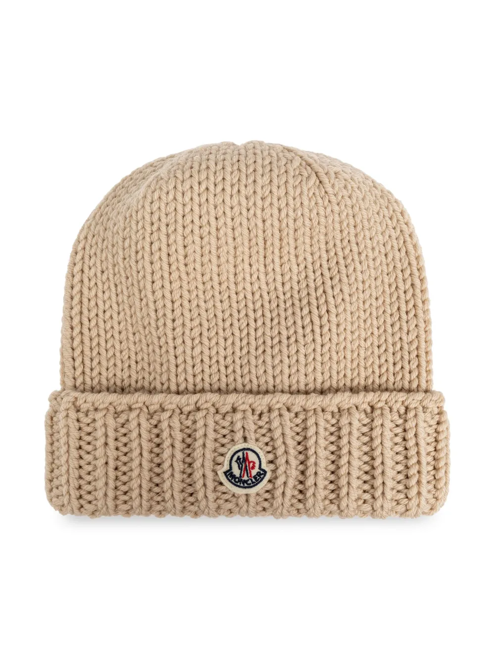 

Шапка бини с нашивкой-логотипом Moncler Enfant, нейтральный