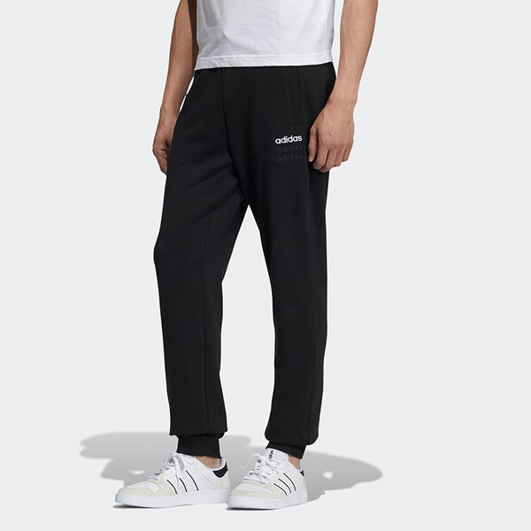 Спортивные штаны adidas neo M Ce C + Pants Embroidered Logo Sports Bundle Feet Black, черный — фото 4