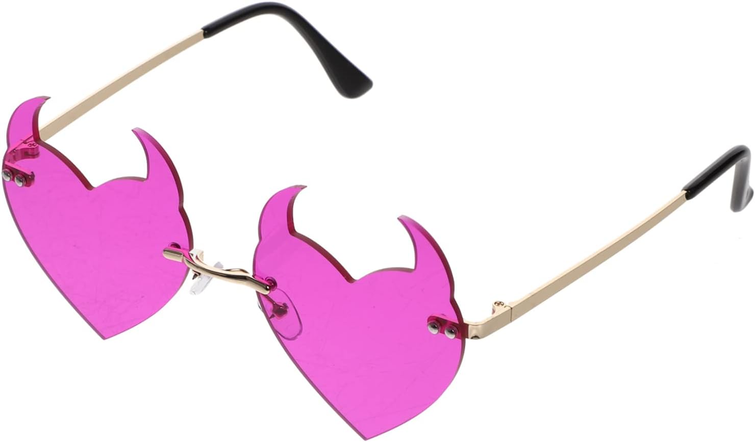 

Солнцезащитные очки в форме сердца, нестандартные очки для выпускного бала, солнцезащитные очки с «дьявольскими рогами», модные солнцезащитные очки для женщин в форме сердца WRITWAA, Violet