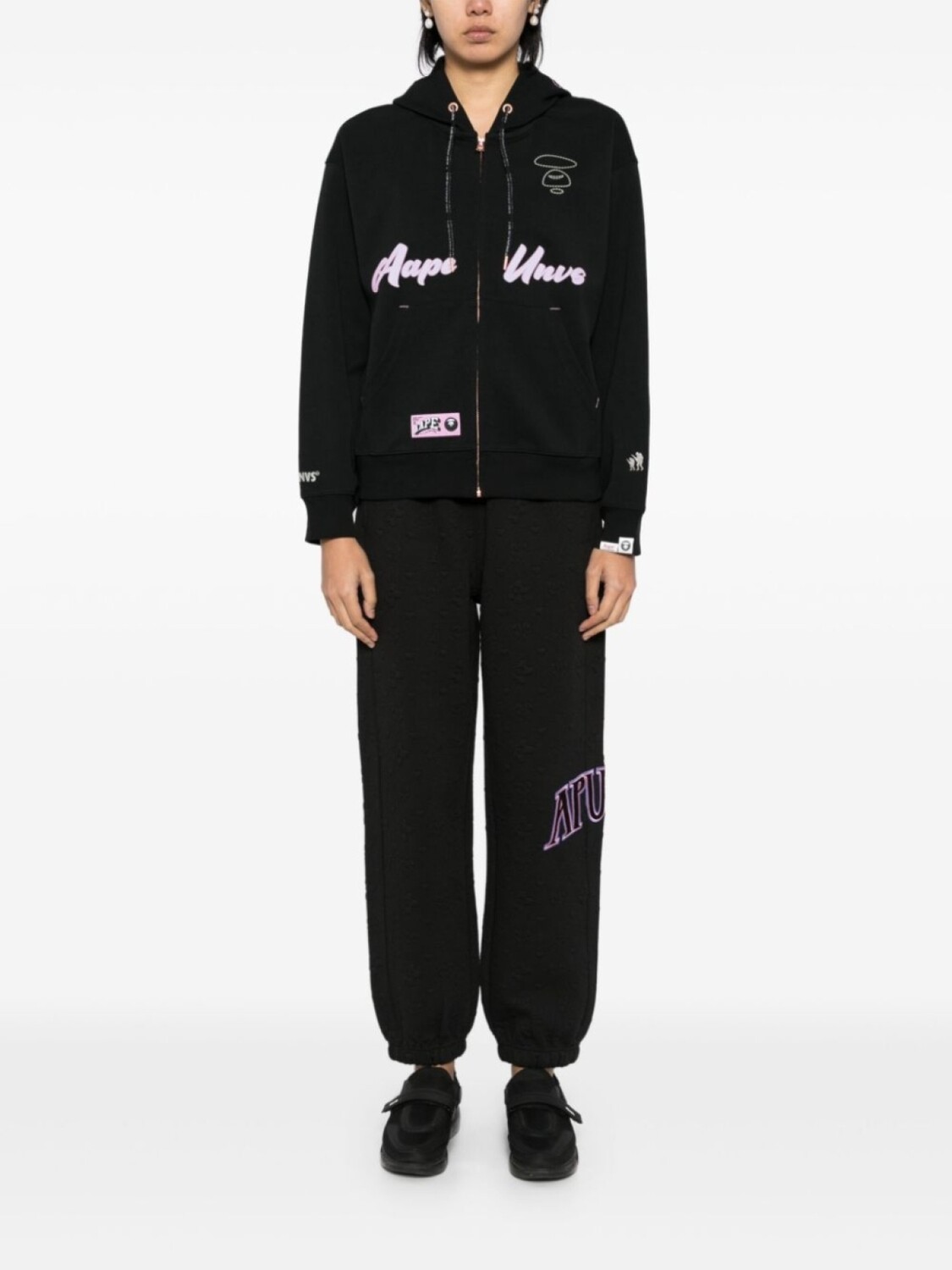 

AAPE BY *A BATHING APE куртка на молнии с логотипом, черный