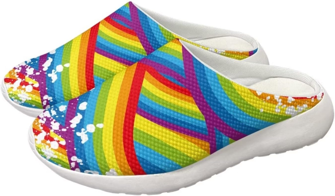 

Легкие платформенные туфли JoyLamoria, быстро сохнущие садовые сабо, прогулочные тапочки с резиновой подошвой, Dazzle Rainbow Love Wins