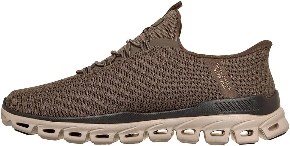 Мужские кроссовки Skechers из сетчатой ​​ткани с эластичным шнуром и резиновой подошвой, Brnt — фото 3