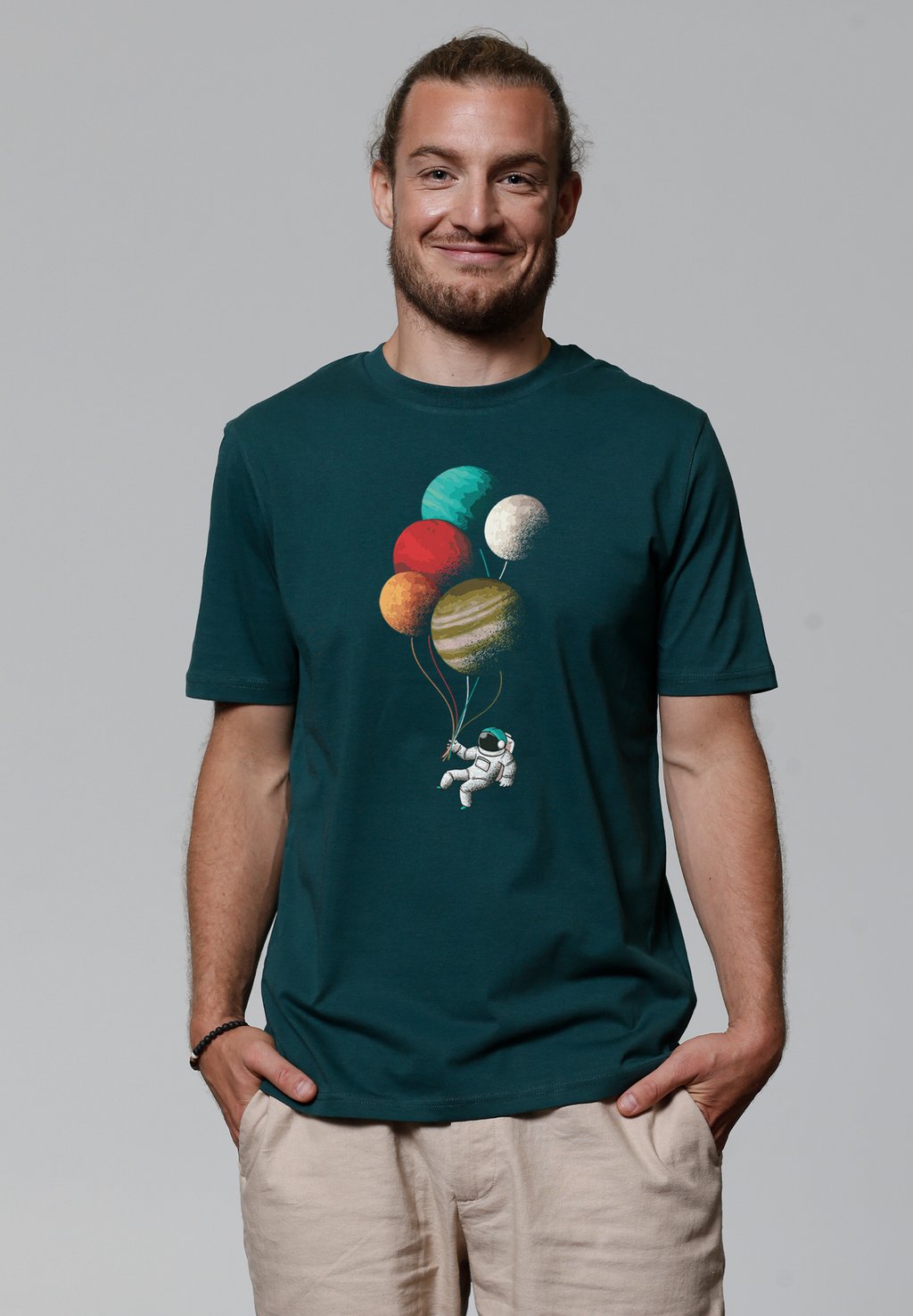 

Футболка с принтом BALLOON SPACEMAN watapparel, темно-зеленый