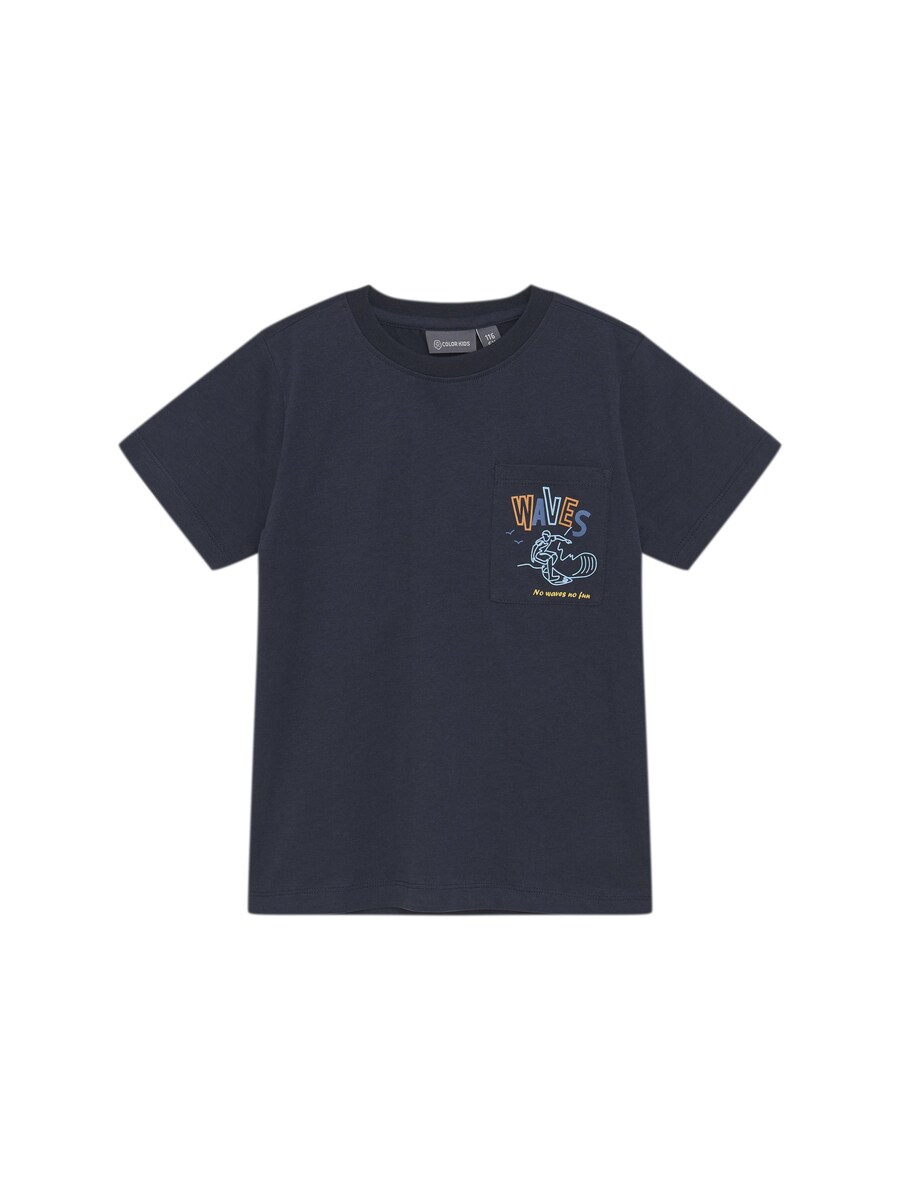 

Рубашка COLOR KIDS COT-shirt mit Backprint, ночной синий