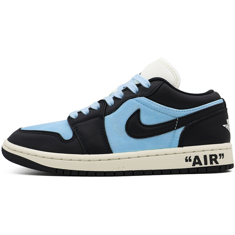 

Кроссовки Air Jordan 1 Vintage Basketball Shoes Women's Low-top Black/Blue, черный/синий