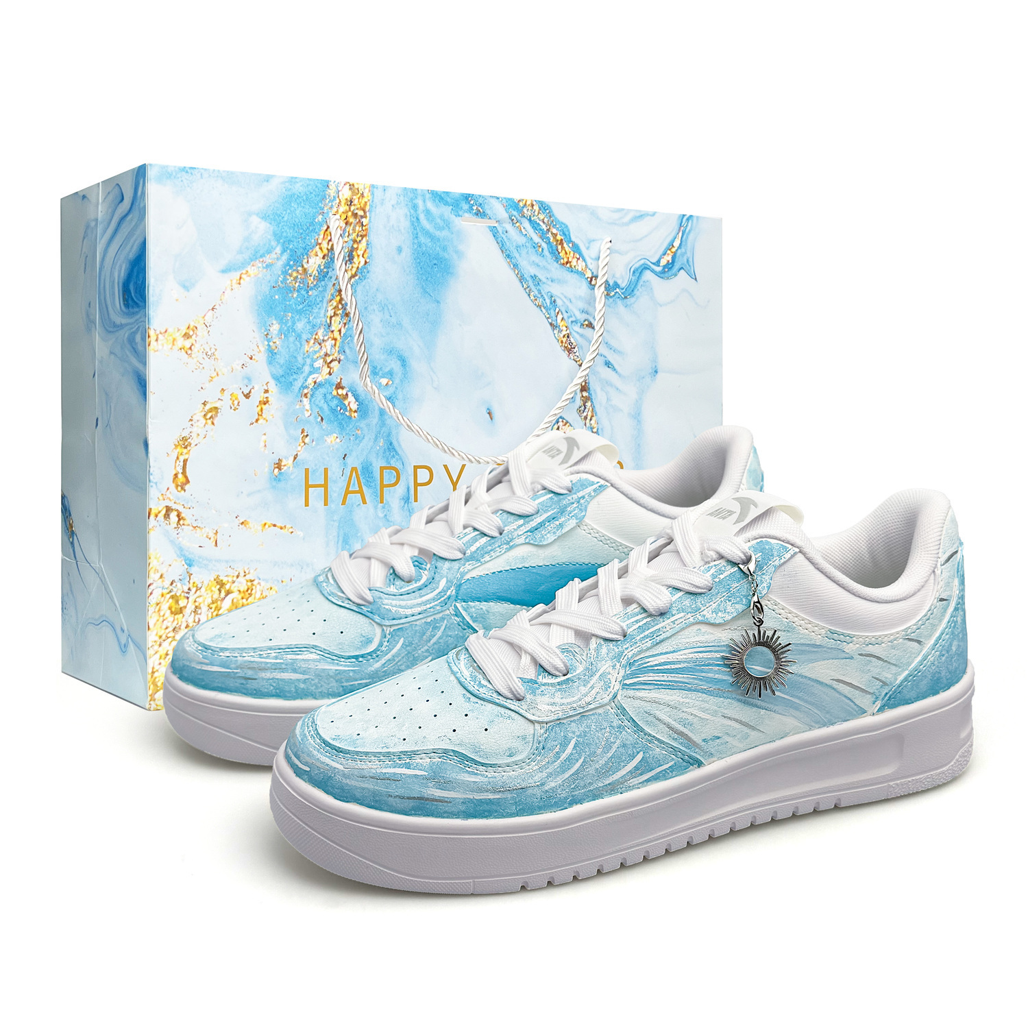 

Расслабленные нескользящие кроссовки с амортизацией низкие унисекс для скейтбординга ANTA, белый/синий