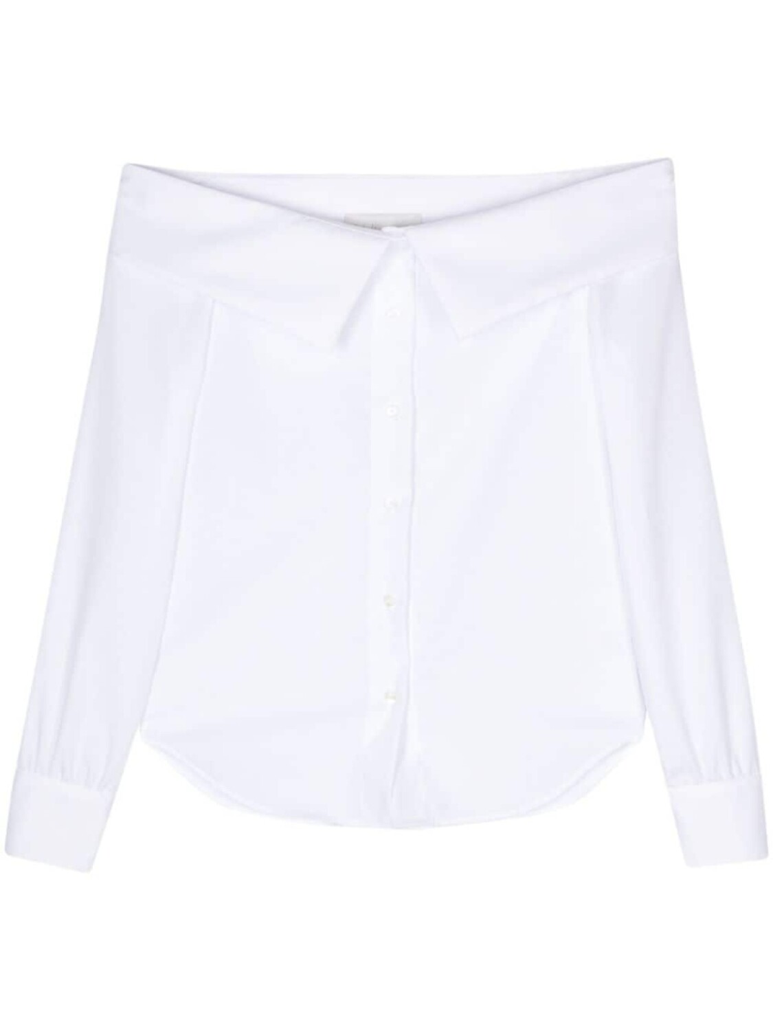 

WOERA поплиновая рубашка с открытыми плечами, белый