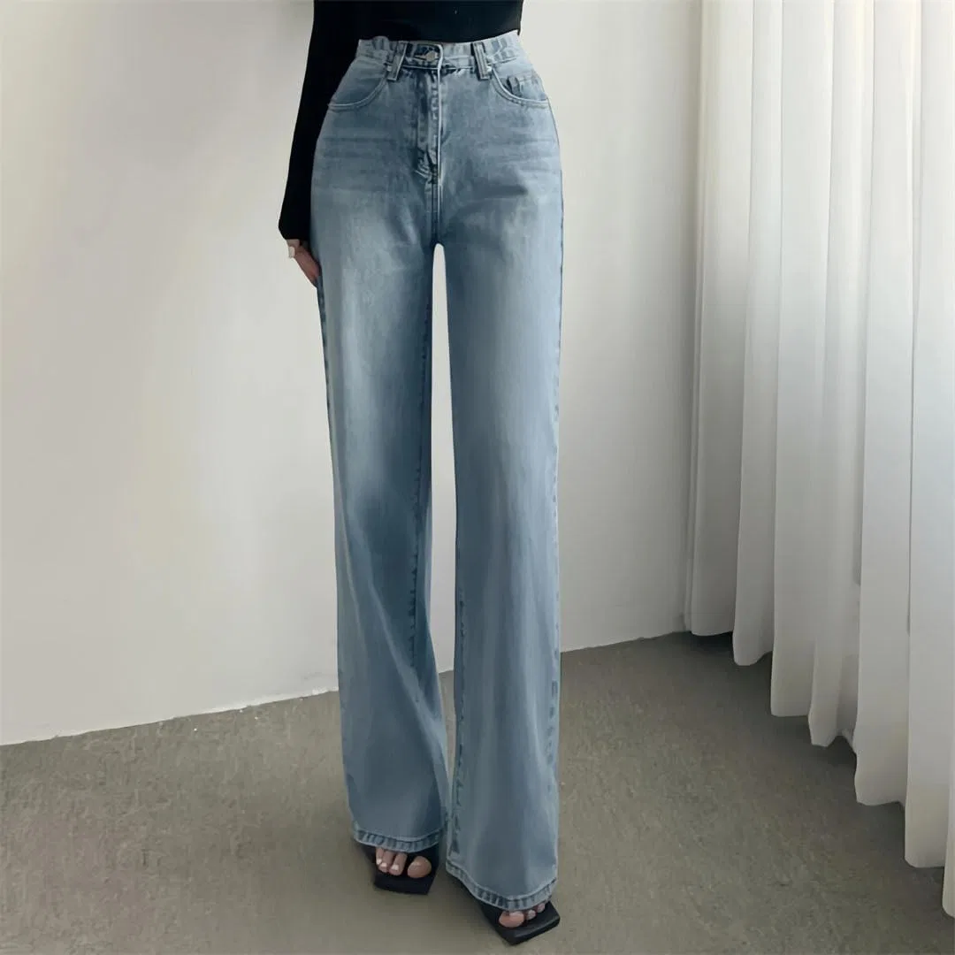 Джинсы свободные джинсовые, Lightblue — фото 2