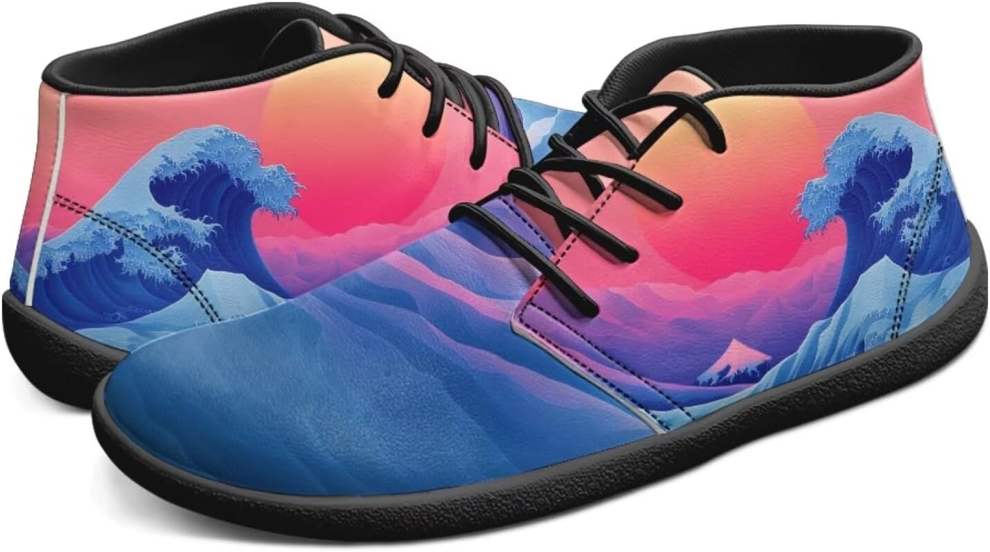 

Мужские босоножки с широким носком, минималистичные кроссовки для бега и кросс-тренинга, с нулевым перепадом, модные кеды, размеры 6-14 Pointodoor, Sea Wave Print