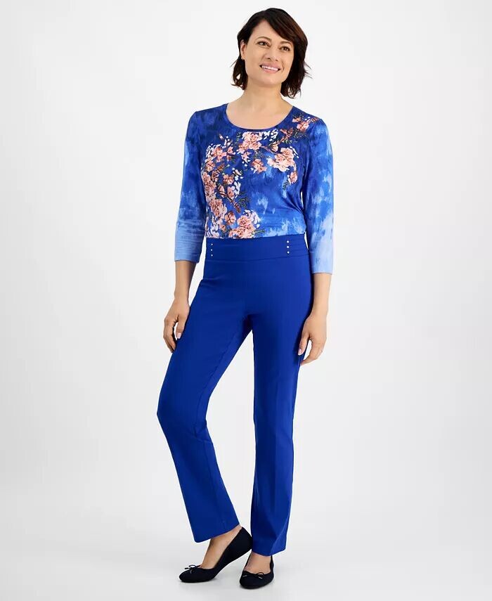 

Прямые брюки Petite с заклепками, шорты Petite и Petite JM Collection, синий