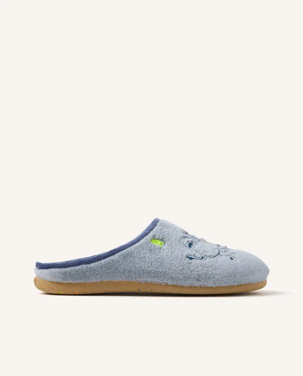 

Мужские домашние тапочки с рисунком, надписью и мягкой меховой стелькой Hot Potatoes, светло-серый