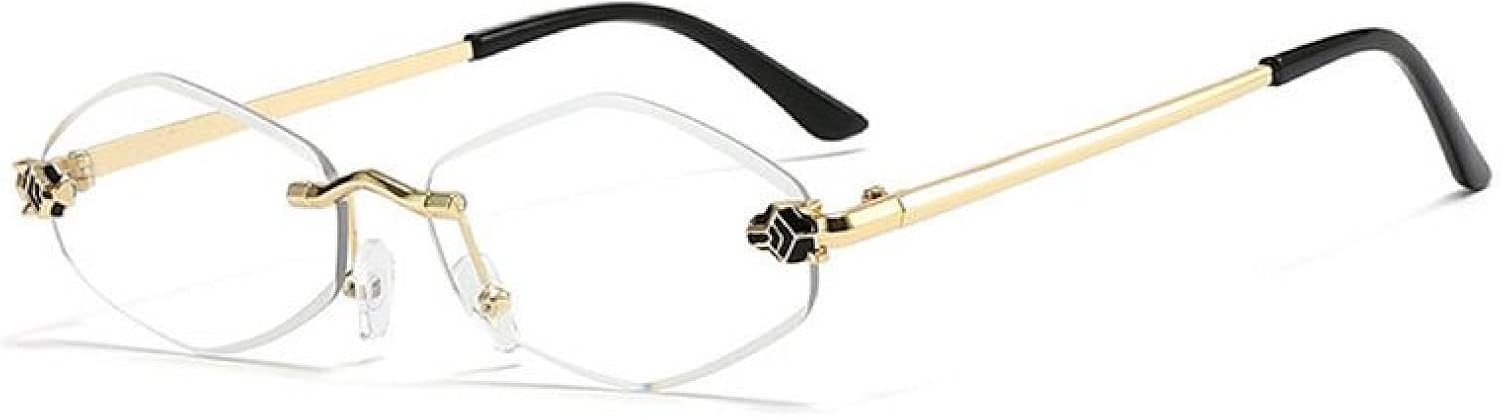 

Сексуальные солнцезащитные очки в стиле панк с шестиугольной оправой и безрамочным дизайном для женщин, роскошные, с ромбовидным оправой, защита от УФ-излучения UV400 TVTBBVV, C5transparent