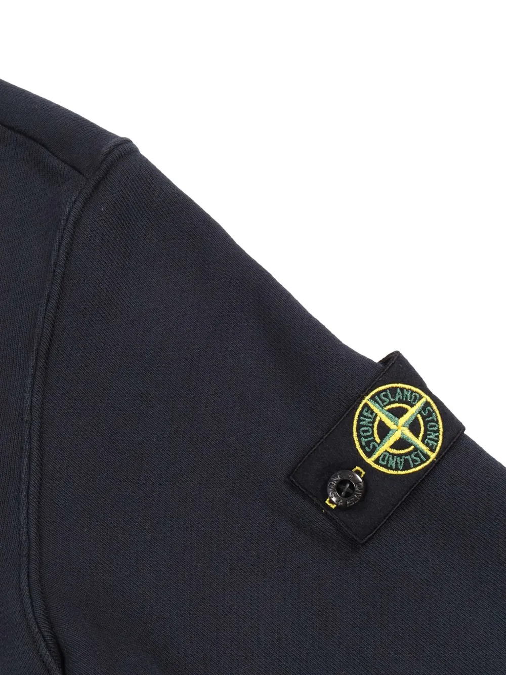 Хлопковый свитшот с нашивкой-компасом Stone Island Junior, черный — фото 3