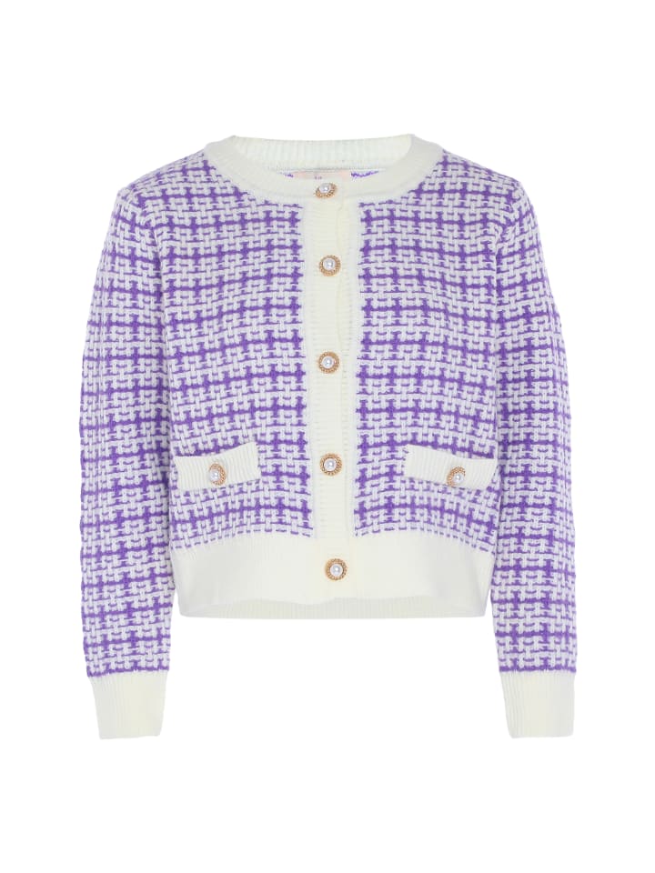 

Женский кардиган в оттенках белого и сиреневого faina