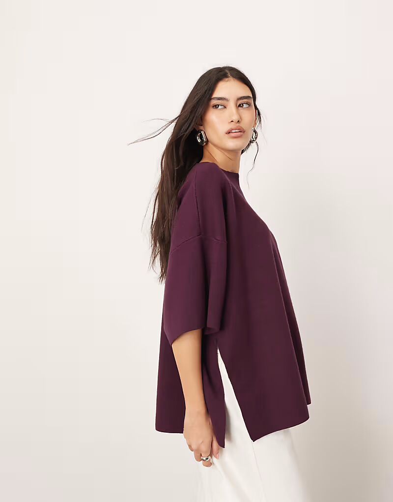 

Футболка премиум-класса из плотного трикотажа оверсайз бордового цвета Arrange, Красный, Футболка премиум-класса из плотного трикотажа оверсайз бордового цвета Arrange