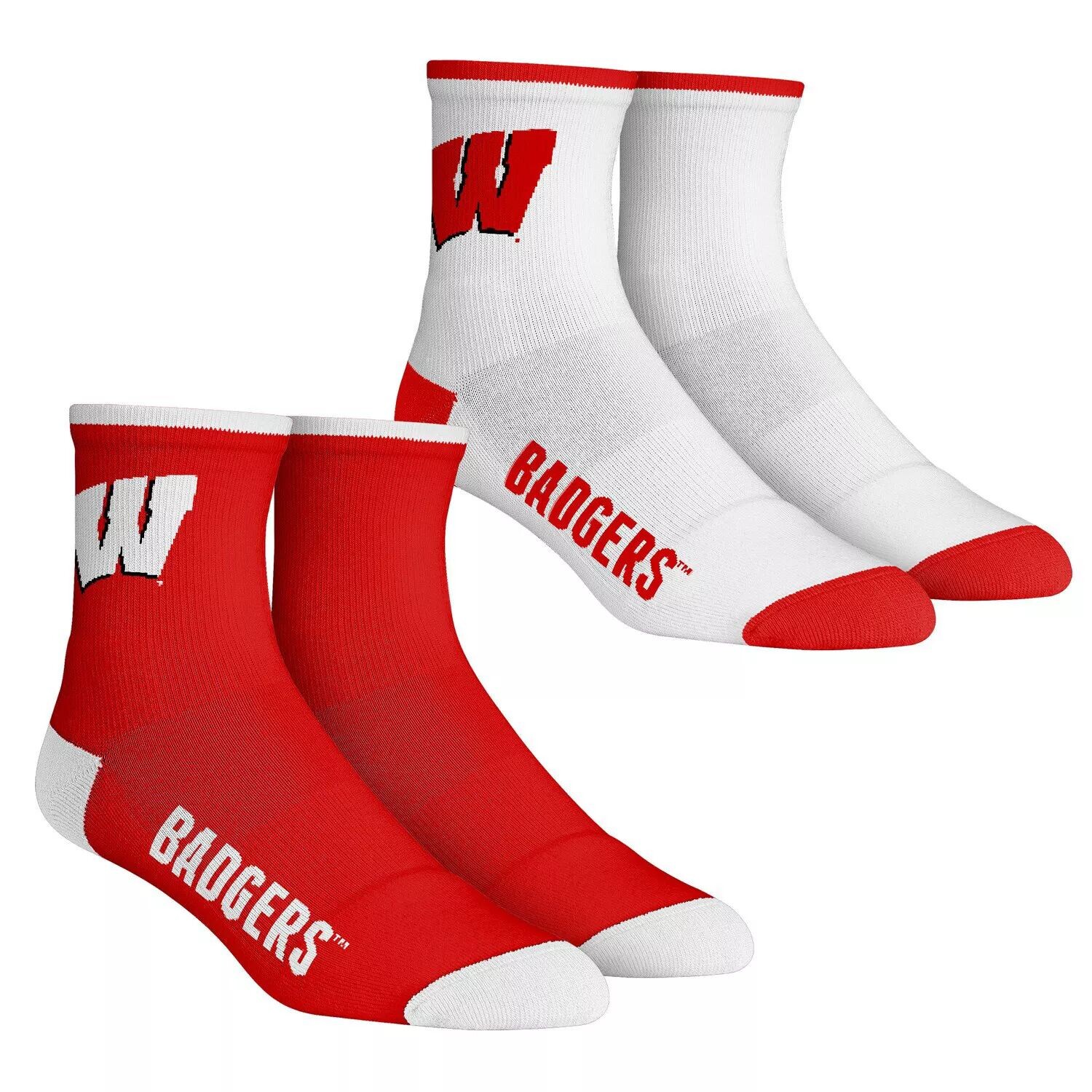 

Комплект из 2 носков Youth Rock Em Wisconsin Badgers Core Team, комплект из 2 носков длиной четверть длины Unbranded