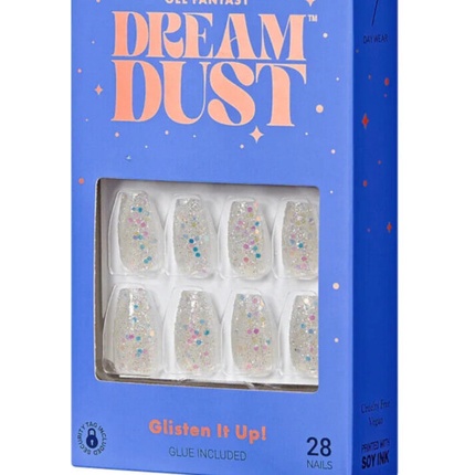 

KISS Gel Fantasy False Glue On Nails Dream Dust 28 Короткая длина Coffin Mood Dust