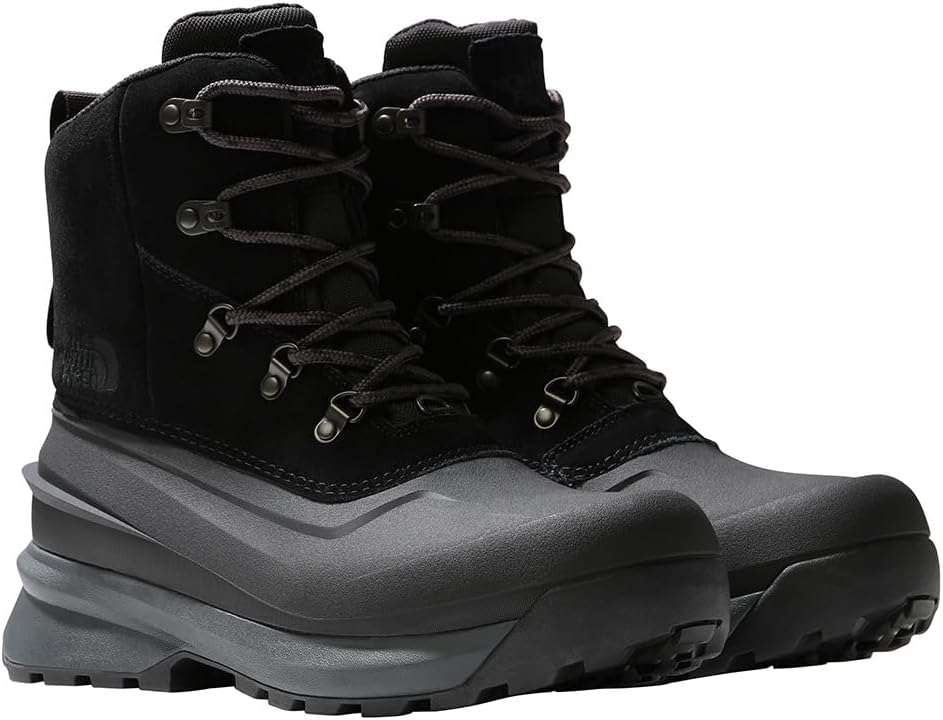 Мужские водонепроницаемые снежные ботинки The North Face Chilkat V с шнуровкой, 200 г премиальной теплоизоляции, черный/серый — фото 4