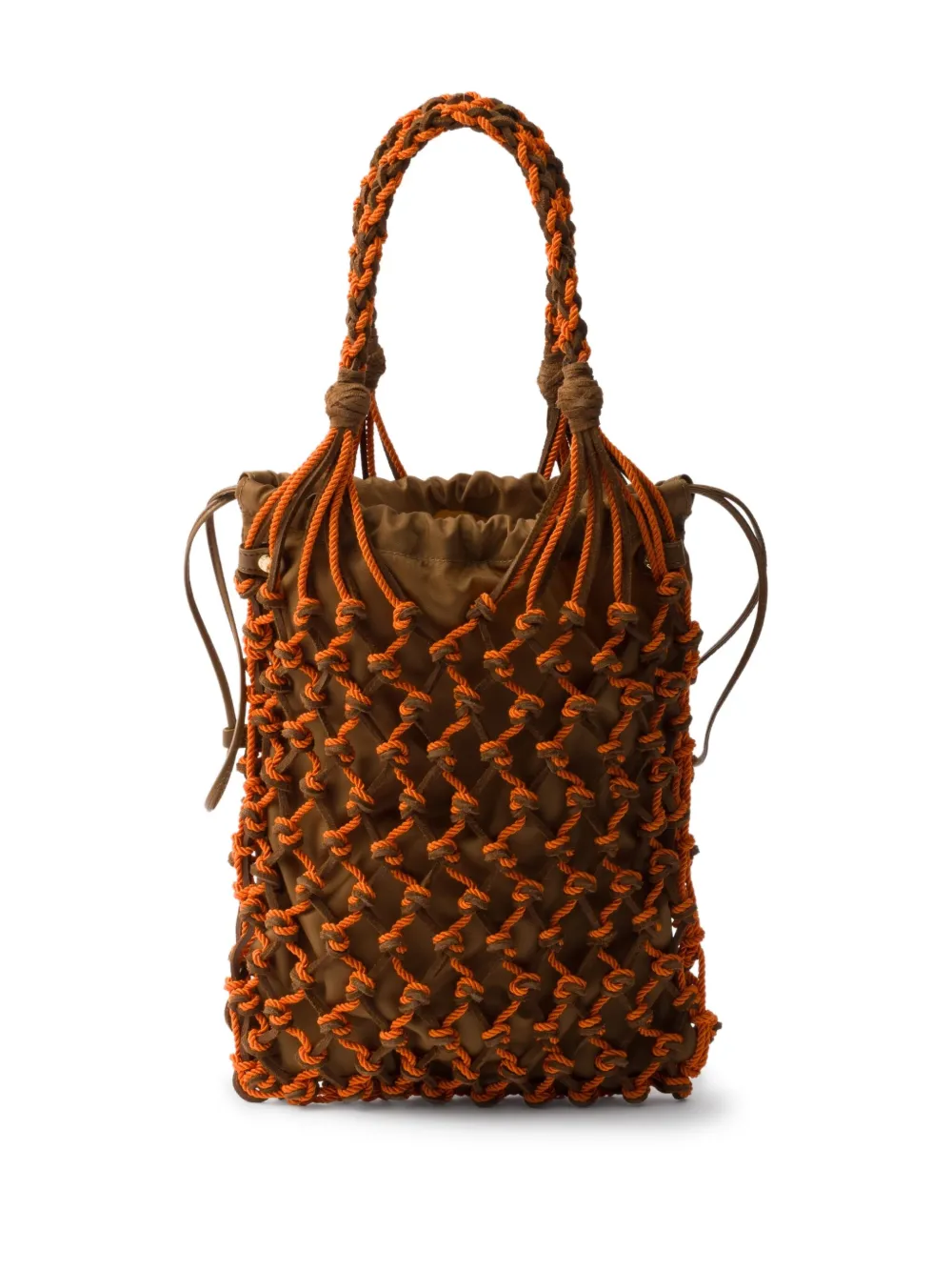 Маленькая сумка на плечо Macramé Prada, коричневый — фото 2