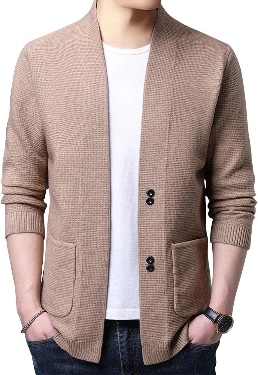 

Мужской кардиган Casual Slim Fit с накладными карманами ebossy