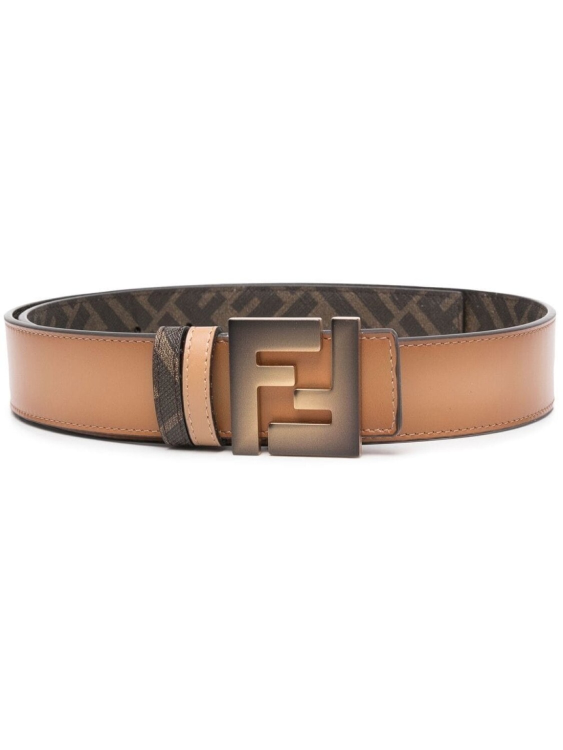 

FENDI двусторонний ремень с логотипом, коричневый