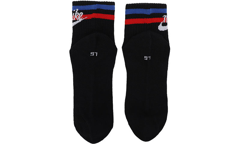 Носки Nike Athleisure Casual Sports Breathable Mid Tops Socks Couple Style 3 Pairs Black, черный — фото 3