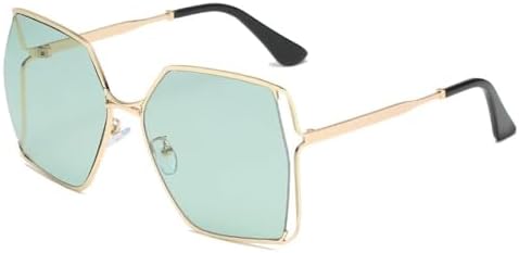 

Женские солнцезащитные очки с градиентным переходом цвета, увеличенного квадратного размера, с полыми линзами, винтажные, из сплава, зеленые, с защитой от УФ-излучения UV400 MTZJH, Green