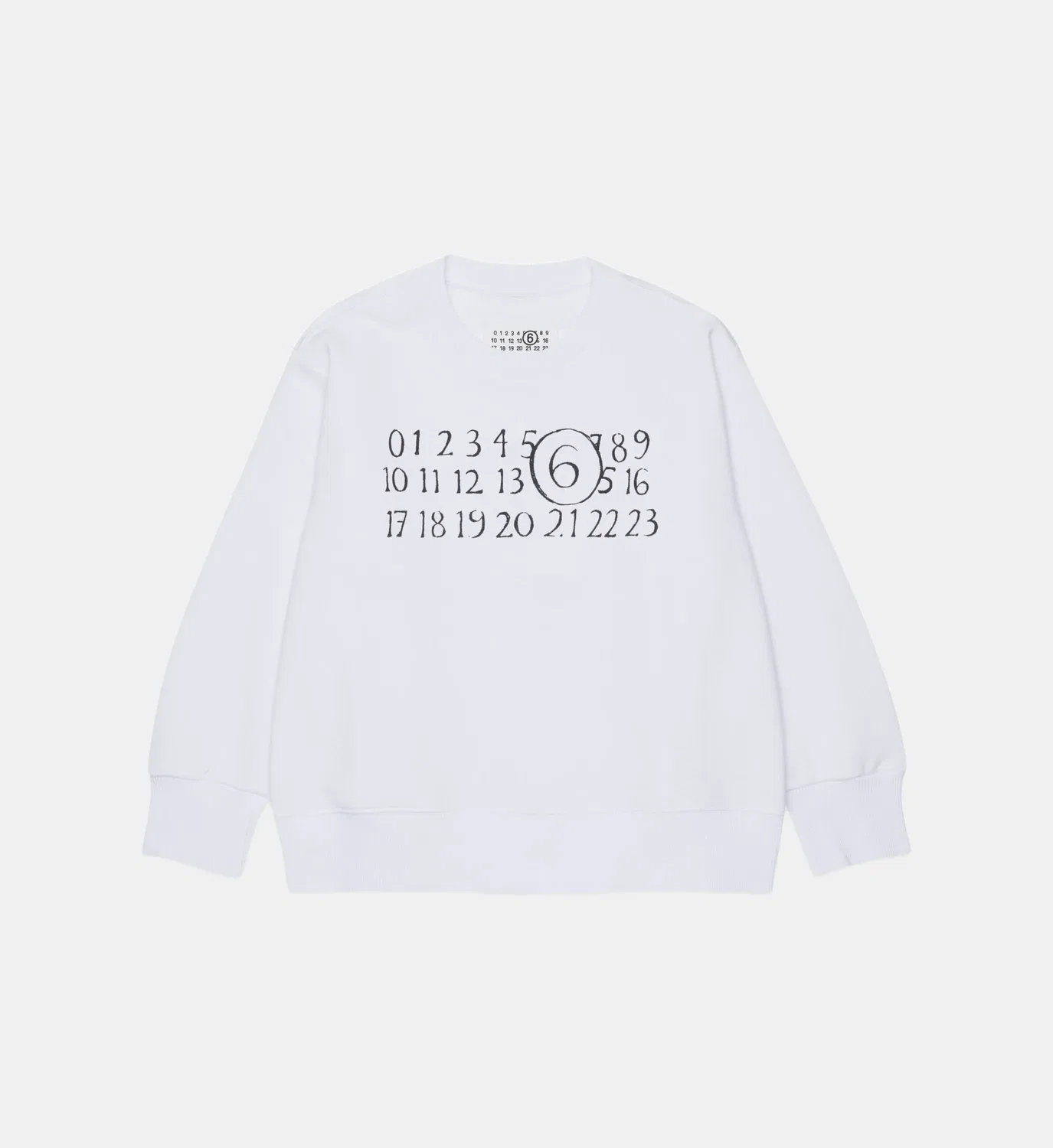 Джемпер с круглым вырезом и логотипом MM6 Maison Margiela, белый