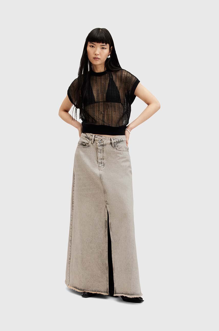 

NOIR MAXI SKIRT джинсовая юбка из хлопка AllSaints, бежевый