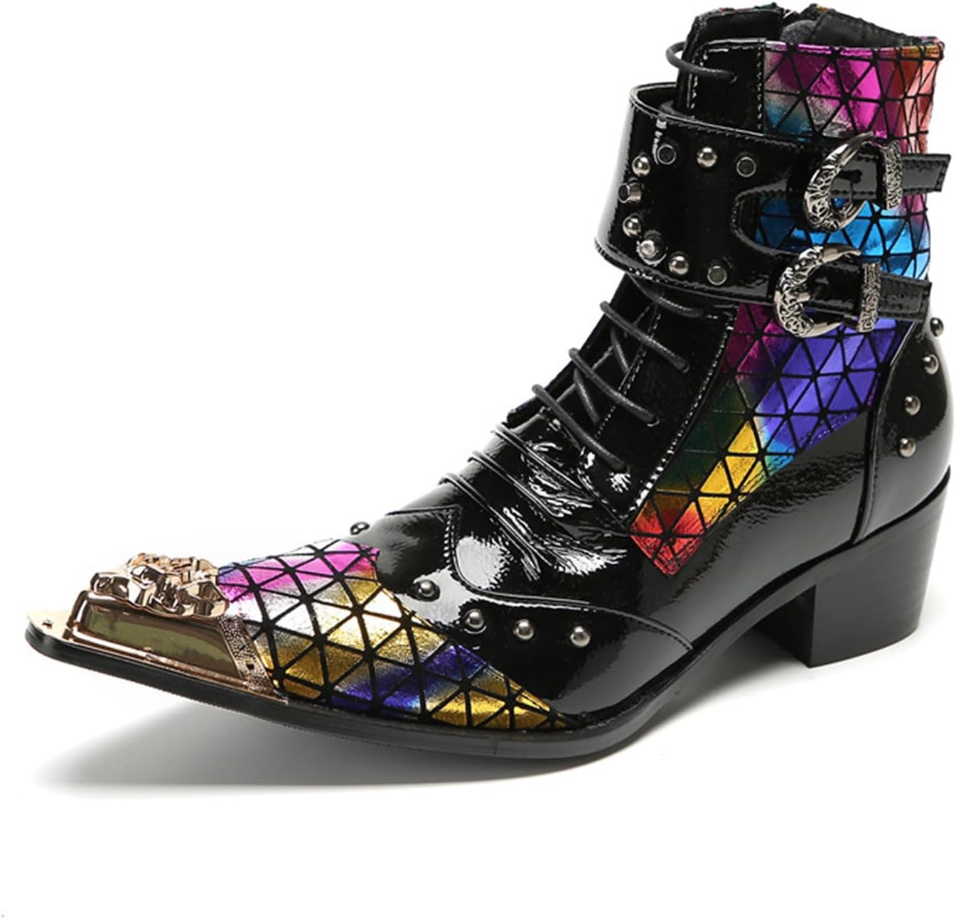 

Мужские Ботинки CHUUMEE Chelsea с Металлическим Носком из Натуральной Кожи, Повседневные, Модные, Удобные, С Цепочкой, Шнуровкой и Пряжкой, 3