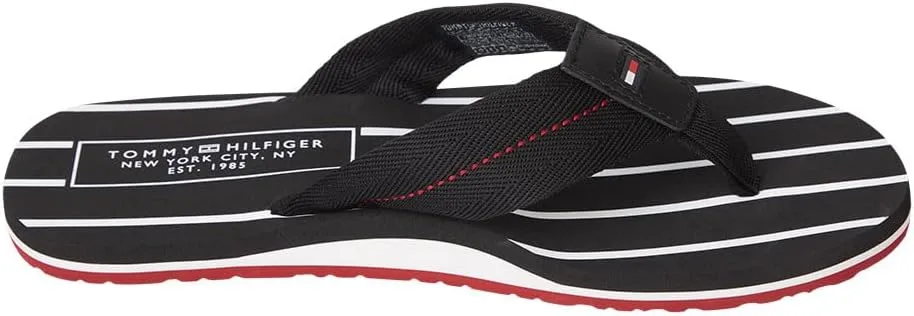 Мужские пляжные сандалии Tommy Hilfiger Patch Hilfiger Fm0fm04470, шлепанцы, черный — фото 2