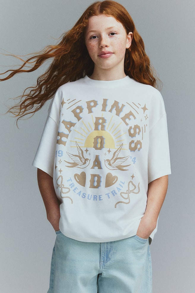 

Футболка свободного покроя из хлопка H&M, мультиколор