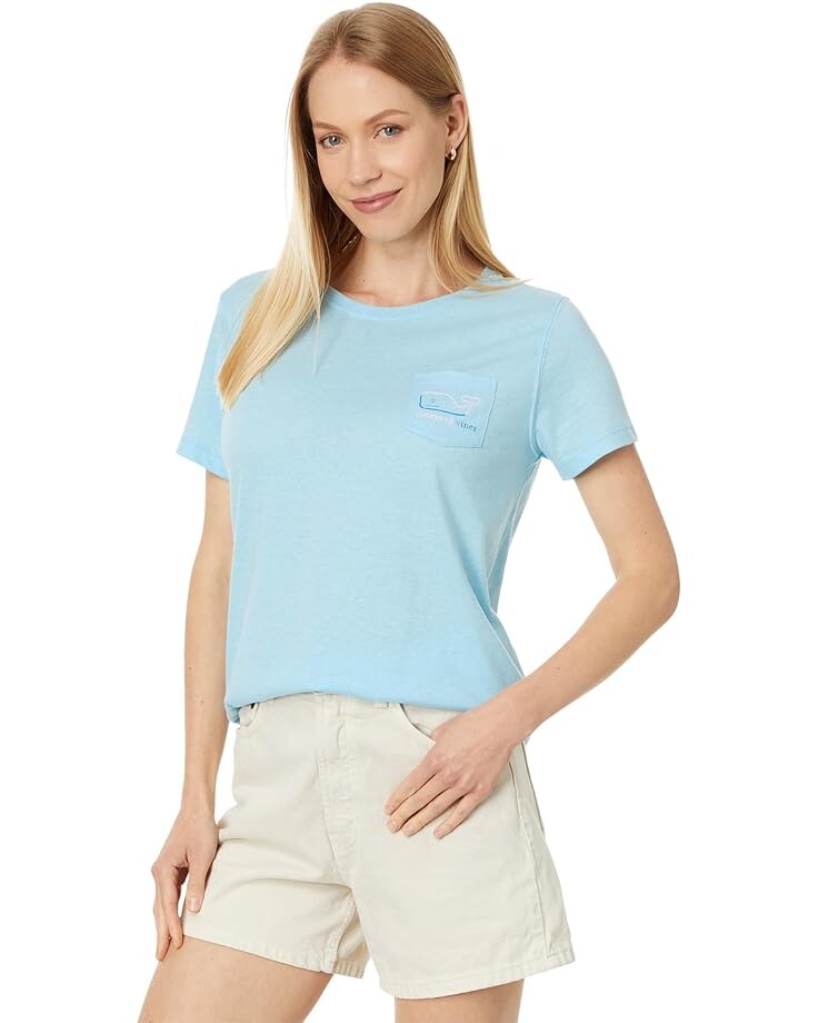 

Футболка Vineyard Vines Burgee Whale SS Tee, цвет Cape Blue Heather