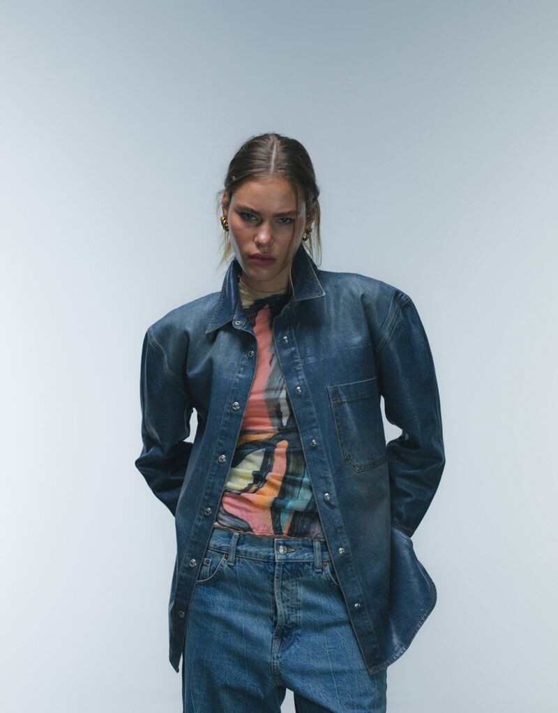 

Джинсовая рубашка с покрытием Topshop, выстиранная в море