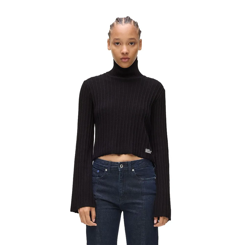

Свитер Karl Lagerfeld Jeans A4W18021 с плиссированным воротником, черный