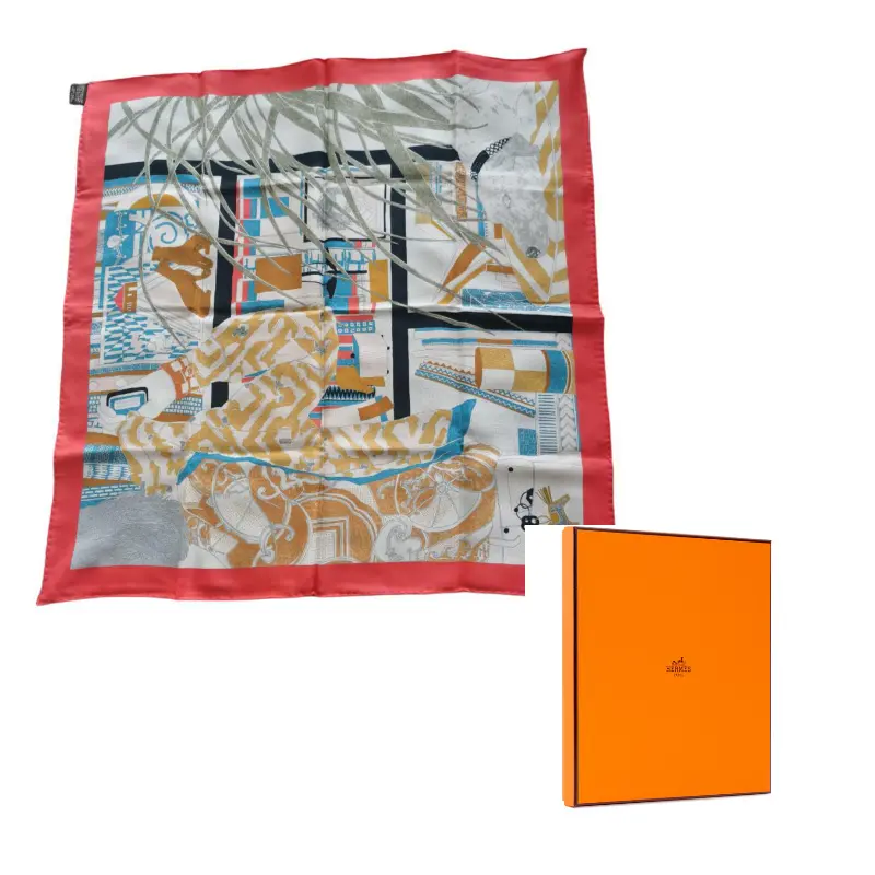 

HERMES Шелковый шарф унисекс красный, Red