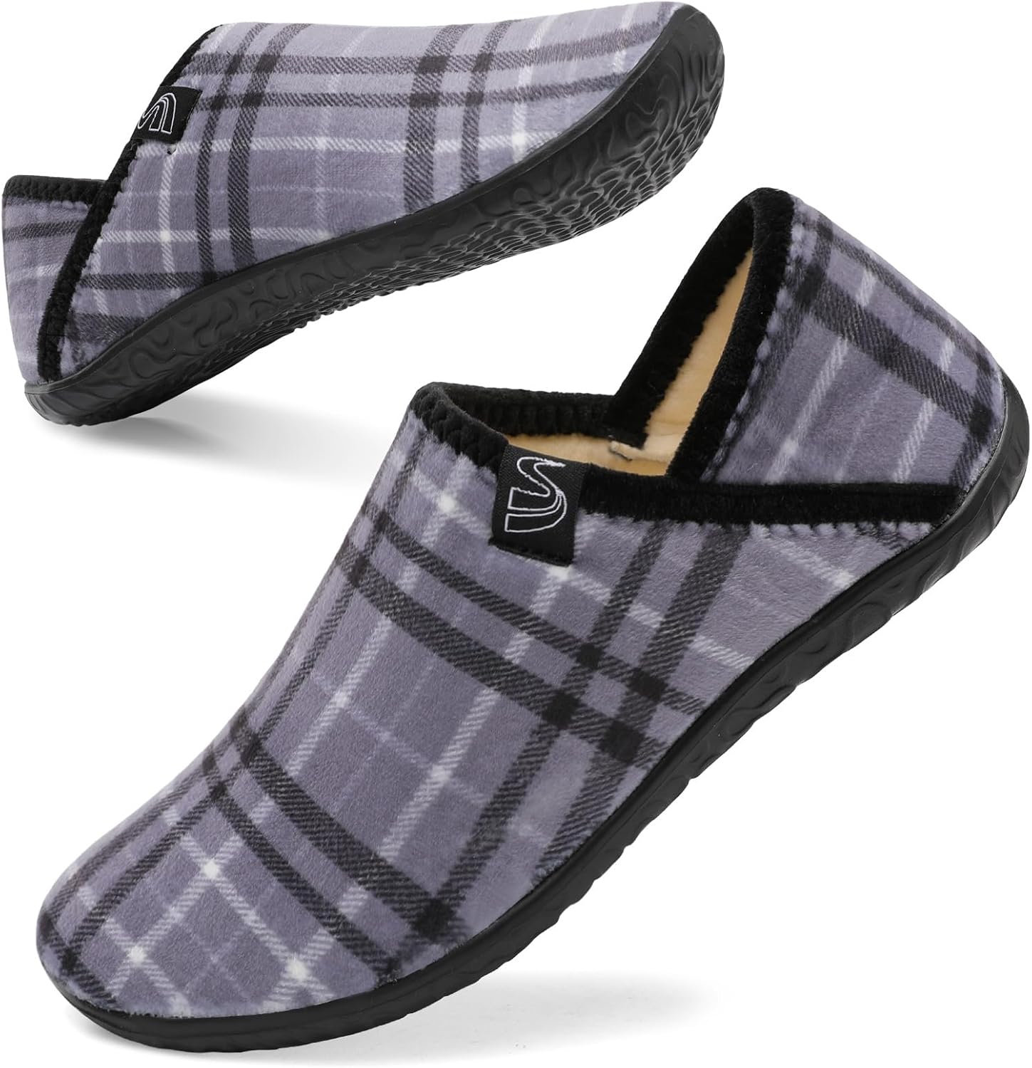 

Домашние тапочки Spesoul Fuzzy House для женщин и мужчин, закрытая задняя часть, легкие, с мягкой искусственной меховой подкладкой, тапочки-носки для дома, спальни, офиса, йоги и прогулок на улице, Ty2 Stripegrey