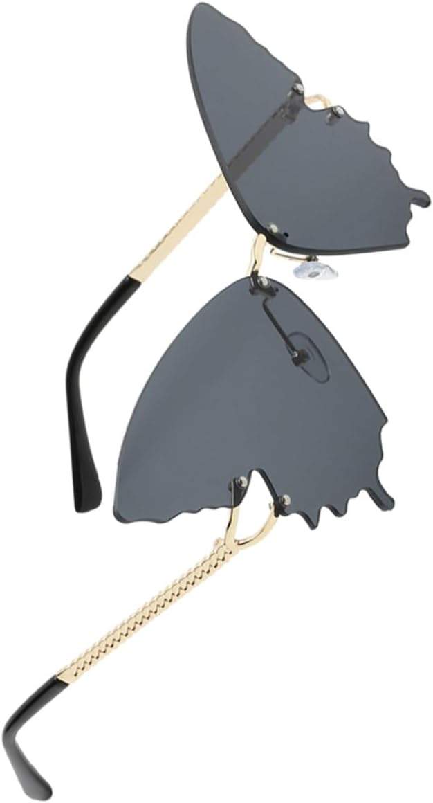 

Женские модные солнцезащитные очки BESPORTBLE Butterfly без оправы с цветными градиентными линзами и защитой от УФ-излучения. Стильные очки для вечеринок и отдыха на природе, Black