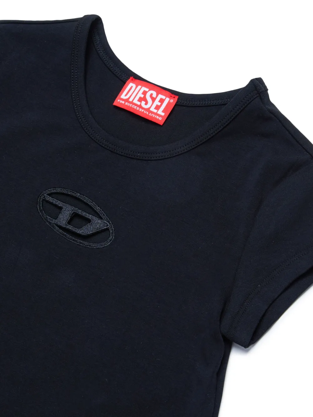 Платье с вышитым логотипом Diesel Kids, черный — фото 3