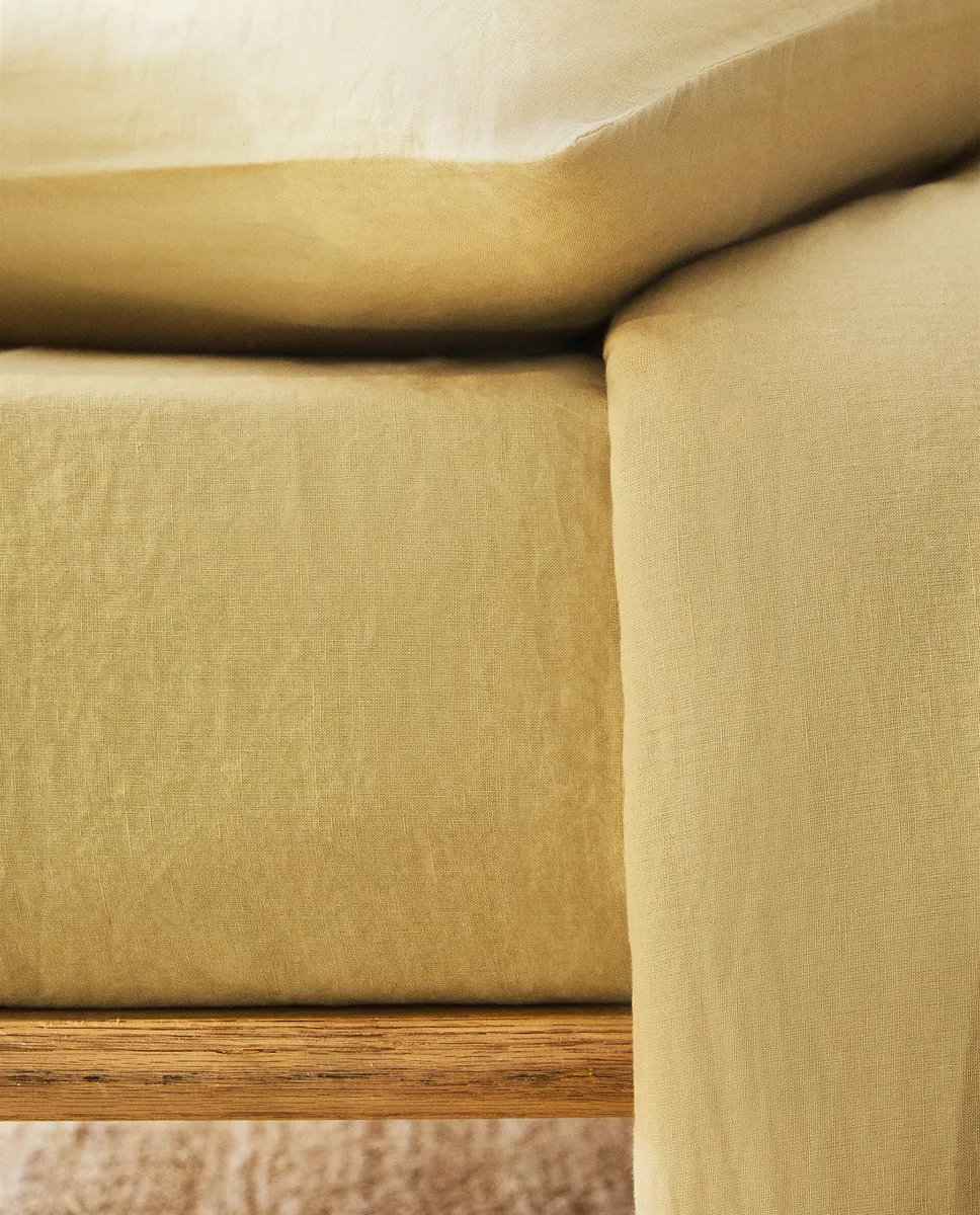

Льняная простыня на подкладке Zara Home, цвет Tan