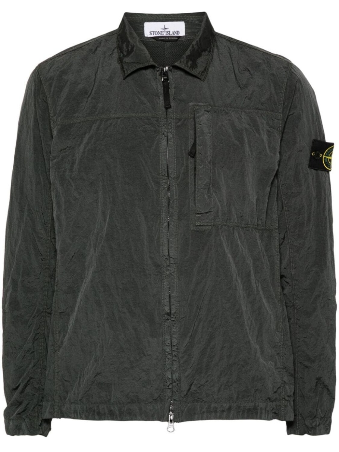 

Stone Island куртка-рубашка с нашивкой в виде компаса, серый