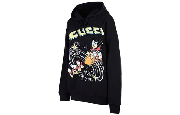 Свитер x disney joint ss21 cartoon donald duck printed hoodie for black Gucci, черный — фото 3