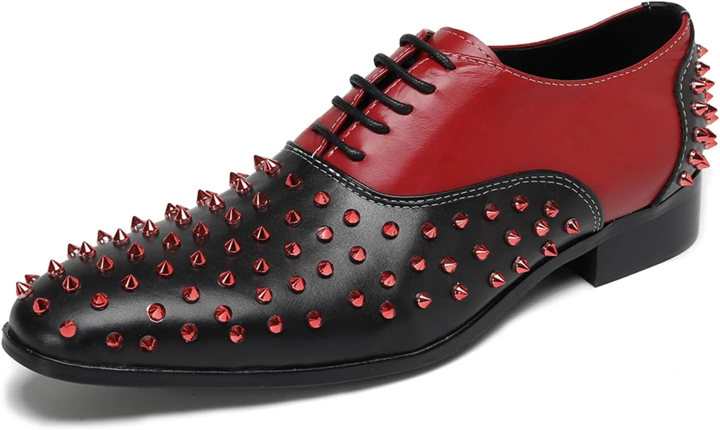 Туфли Shoes Men Studded Shoes Business Leather Shoes Personality Breathable Casual Fashion Shoes for Party Casual Wedding HGTREDPK, 2-Red