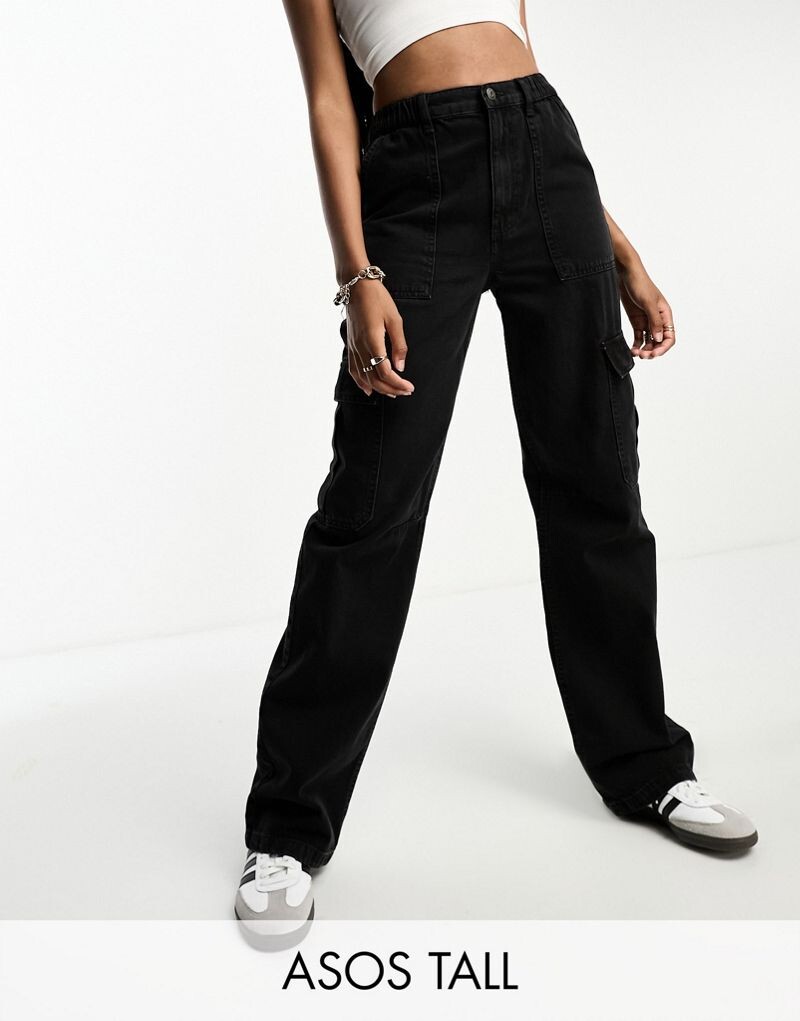 

Черные джинсы карго ASOS DESIGN Tall