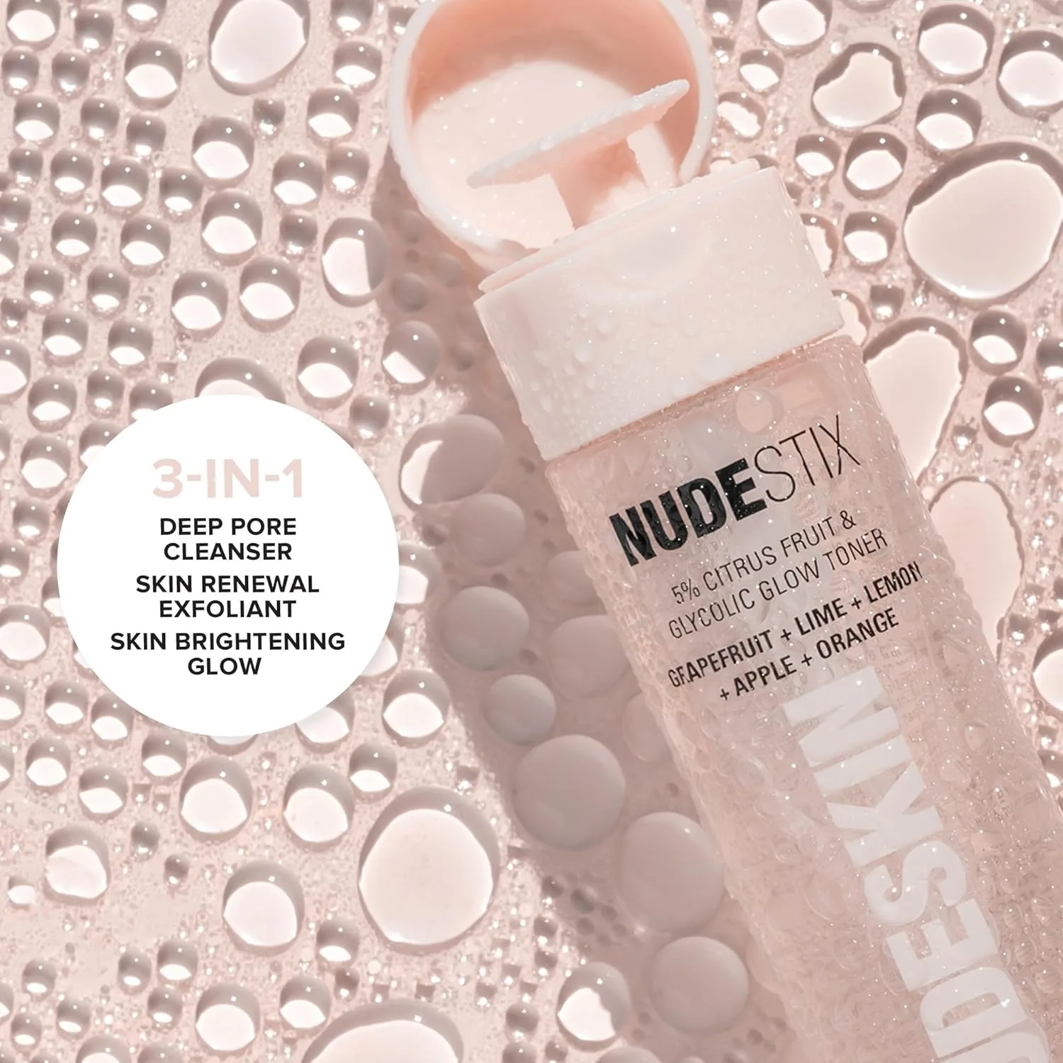 Тоник Nudestix — % с цитрусовыми и гликолевой кислотой - отшелушивающий с AHA-кислотами, гиалуроновой — фото 2